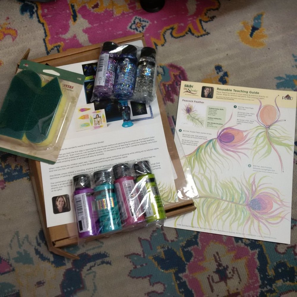 Folkart glitterific and color shift kit, one stroke